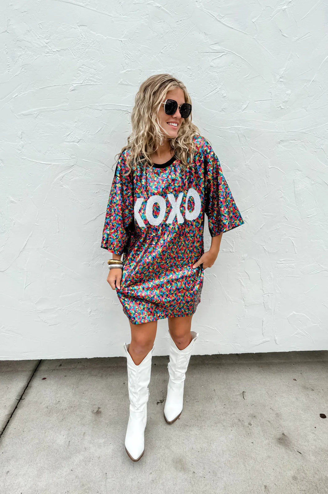 BLAKELY | XOXO Sequin Top Casual Chic Boutique
