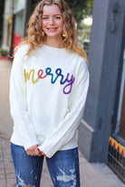 More the Merrier White Pop Up Lurex Sweater Haptics