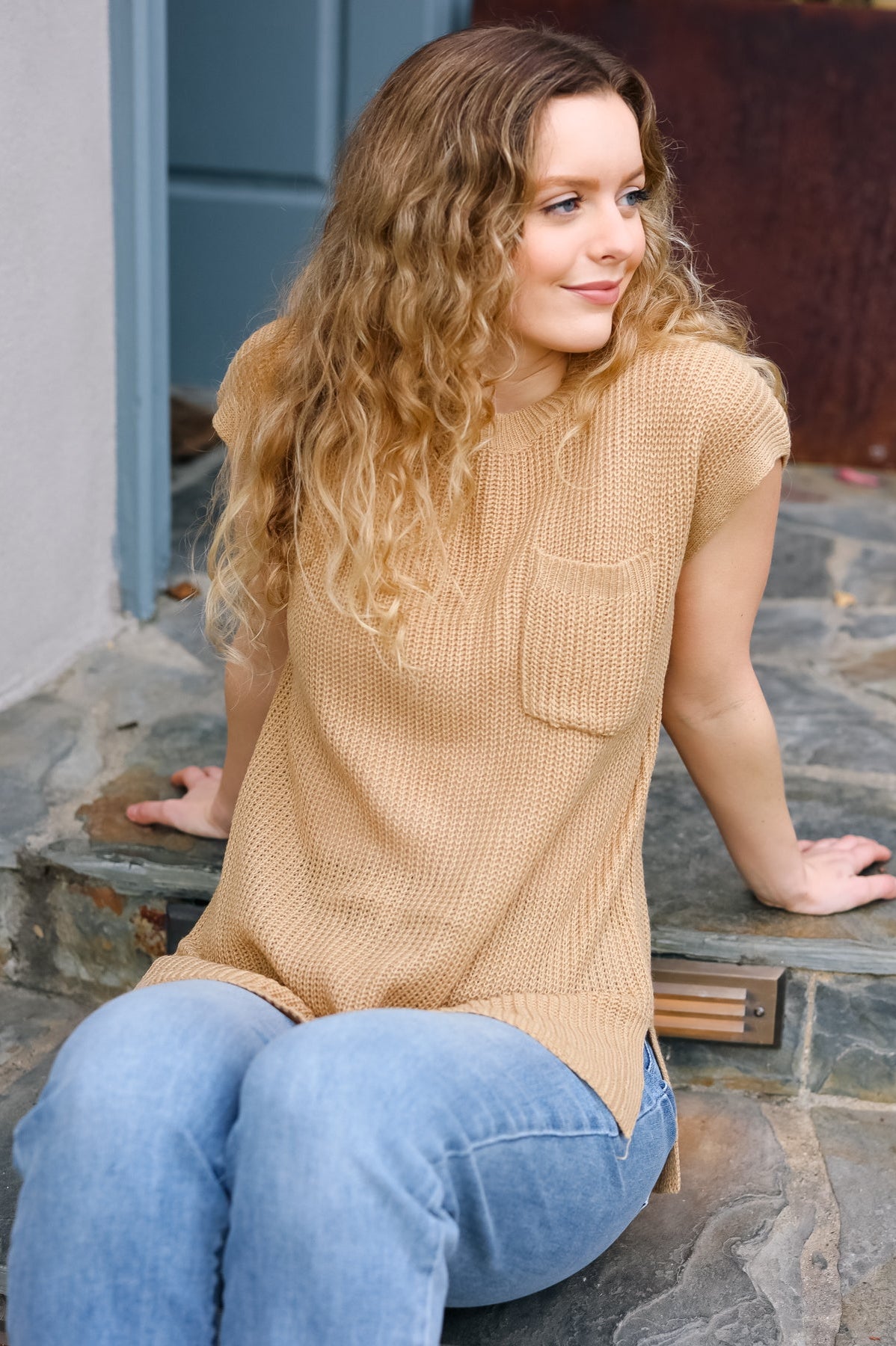 Best In Bold Taupe Dolman Ribbed Knit Sweater Top Haptics
