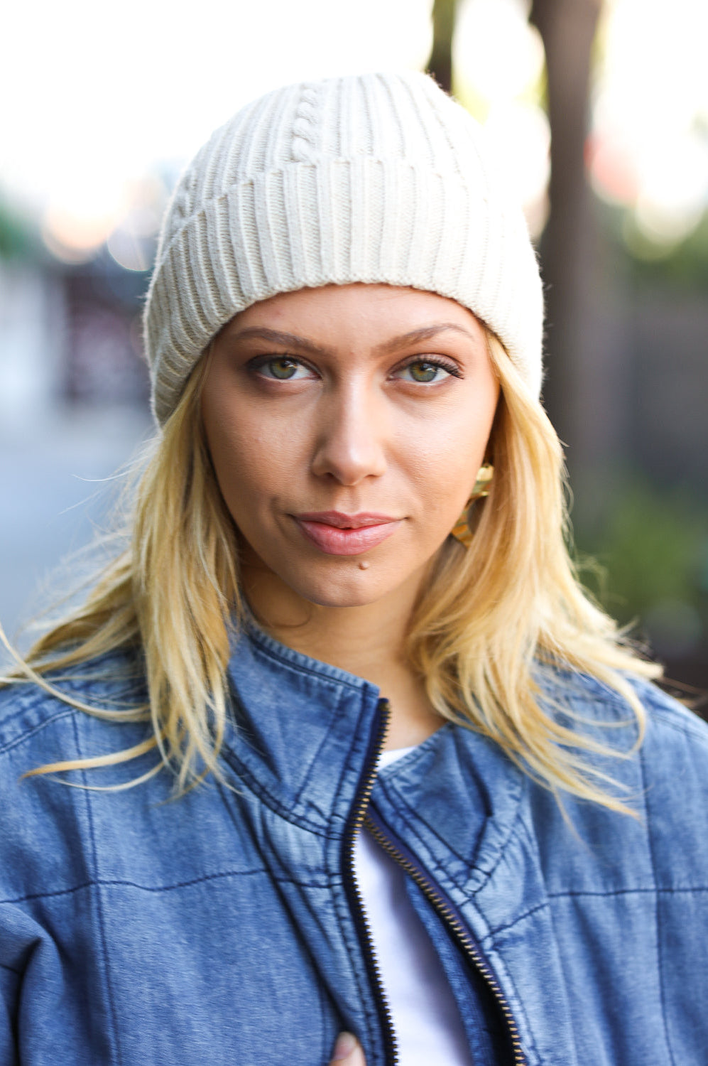 Oatmeal Cable Knit Beanie ICON