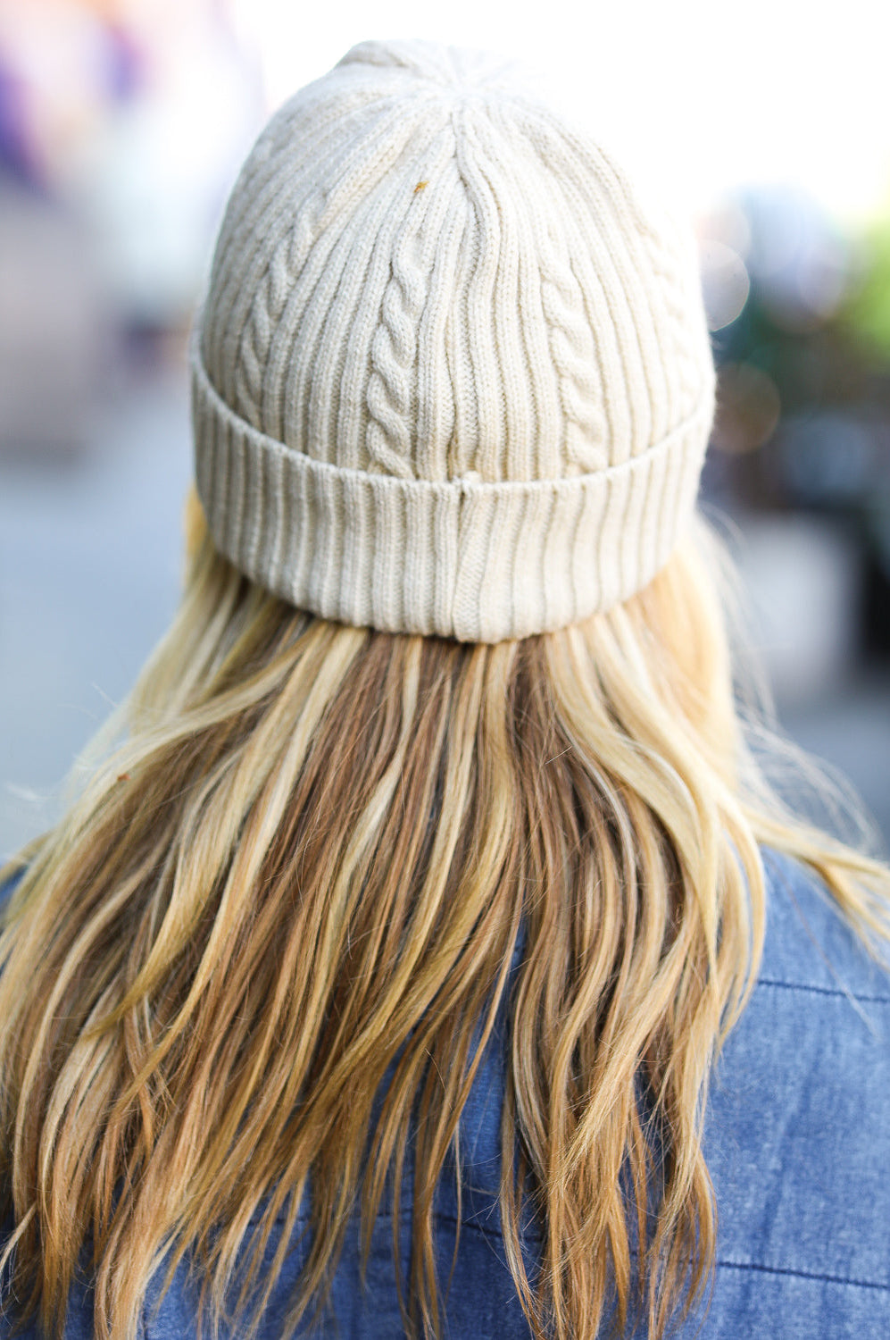 Oatmeal Cable Knit Beanie ICON