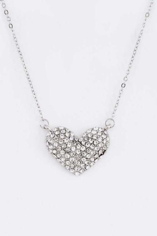 Crystal Heart Pendant Necklace Set LA Jewelry Plaza