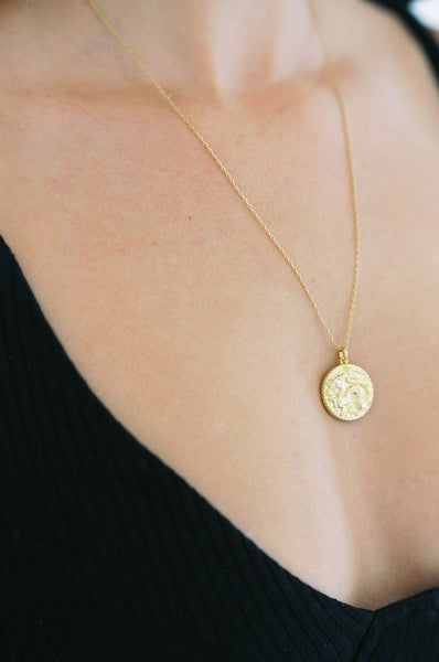 Chinese Zodiac Coin Necklace - Dragon HONEYCAT Jewelry