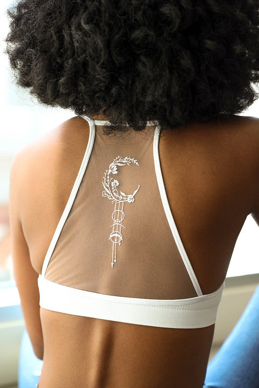 Crescent Moon Dream Catcher Tattoo Mesh Bralette Leto Accessories
