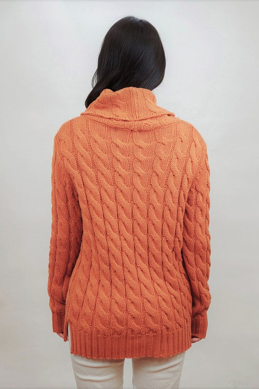 Thick Turtleneck Cable Knit Pullover Sweater Mak
