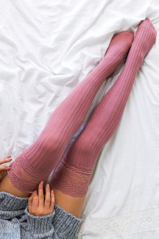 Lace Topped Over the Knee Socks Aili's Corner