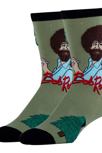 Painting Bob Ross - Men's Cotton Crew Funny Socks Oooh Yeah Socks