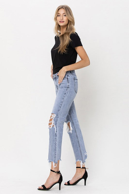 Super High Rise 90's Straight Crop Jeans VERVET by Flying Monkey