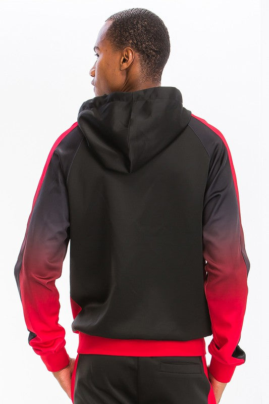 Black Red Full Zip Ombre Track Suit WEIV
