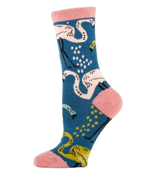 Flamingo Sun - Women's Crew Socks Oooh Yeah Socks