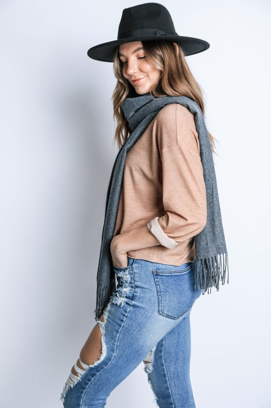 CASHMERE FEEL WINTER LONG SCARF Bella Chic