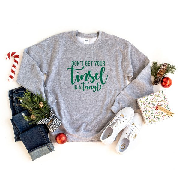 Don't Get Your Tinsel In A Tangle Sweatshirt Olive and Ivory Wholesale