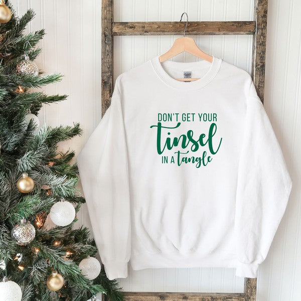 Don't Get Your Tinsel In A Tangle Sweatshirt Olive and Ivory Wholesale