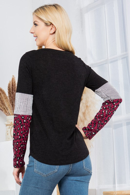 Front Pocket Textured Sweater Knit Orange Farm Clothing