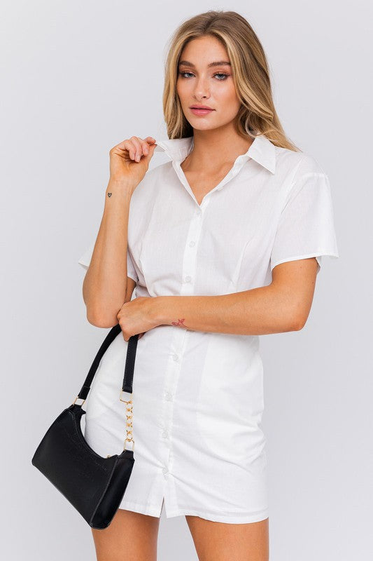Half Sleeve Shirt Mini Dress LE LIS
