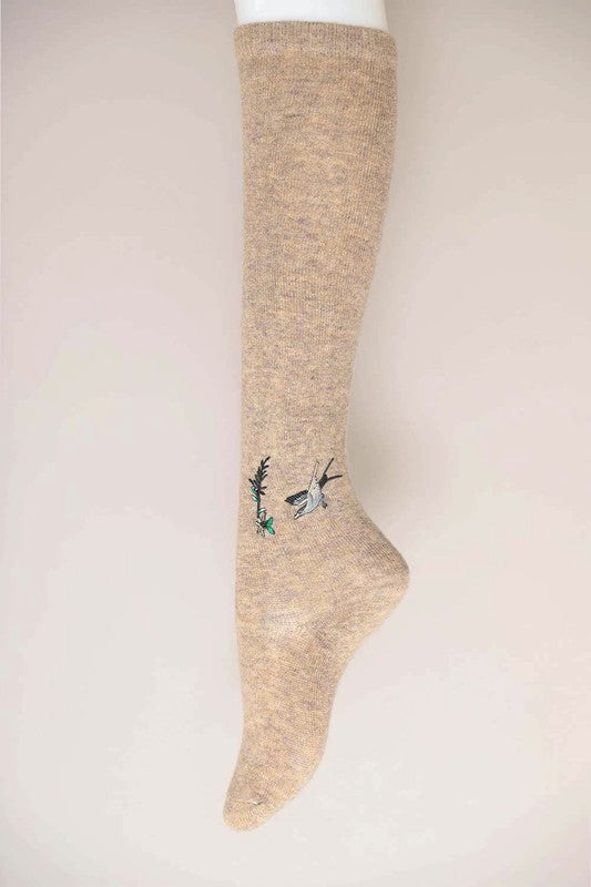 Hummingbird Wool Knee High Socks Leto Accessories