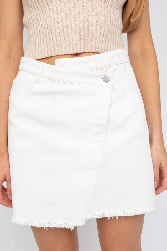 White Denim Mini Skirt Gilli