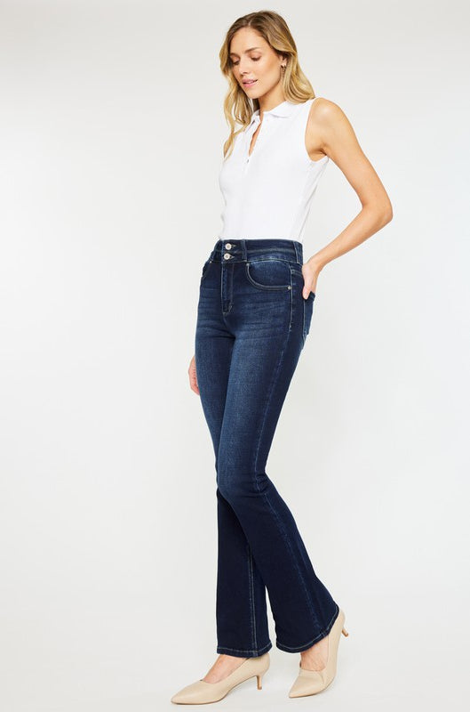 High Rise Wide Waistband Skinny Bootcut Kan Can USA