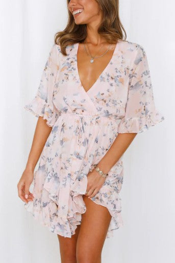 Floral Printed Ruffled Mini Dress One and Only Collective Inc