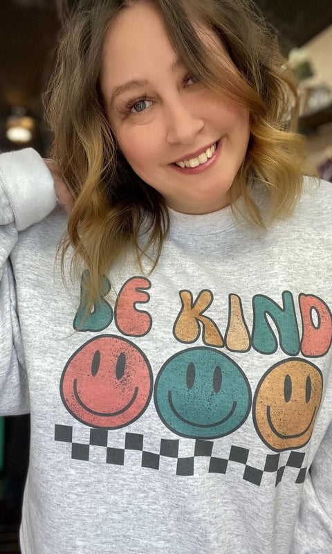 Be Kind Smiley Sweatshirt Ask Apparel