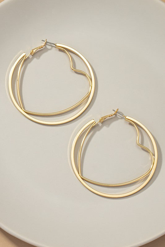 Heart hoop inside a circle hoop earrings LA3accessories