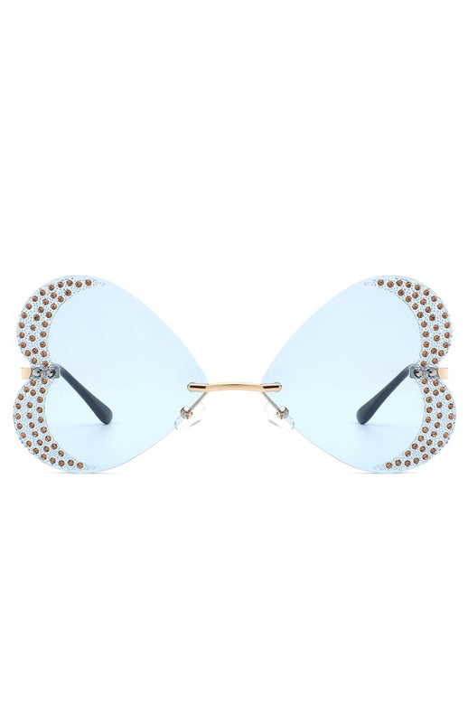 Rimless Butterfly Tinted Fashion Women Sunglasses Cramilo Eyewear