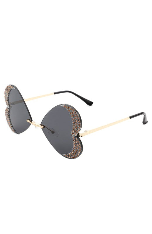 Rimless Butterfly Tinted Fashion Women Sunglasses Cramilo Eyewear