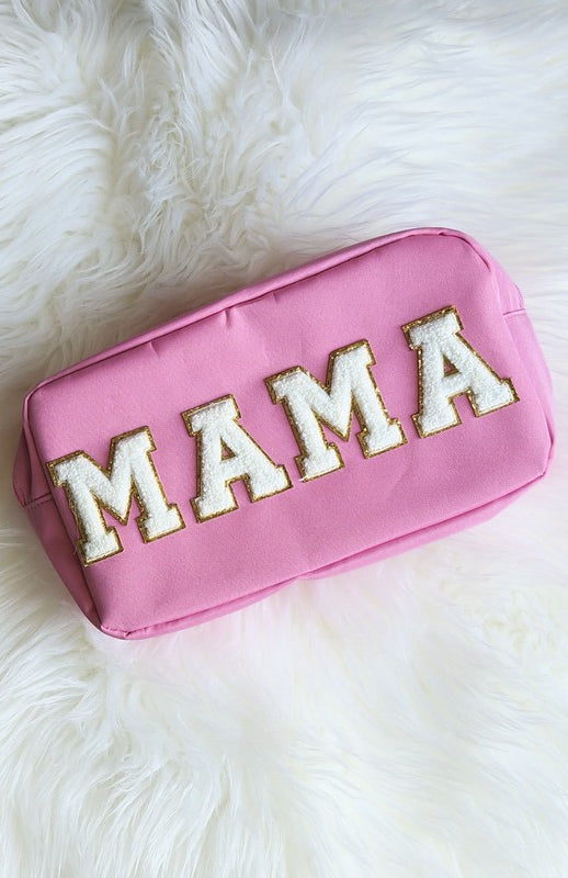 Mama Varsity Letter Patch Cosmetic Makeup Bag Dani & Em