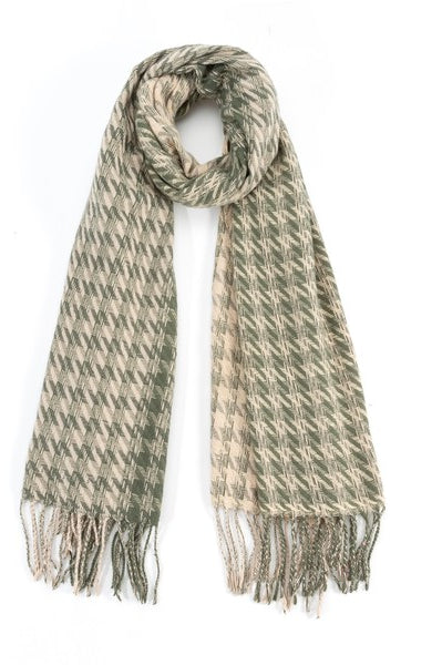 Houndstooth Two Toned Fashion Scarf |  SAGE-Os |  Casual Chic Boutique