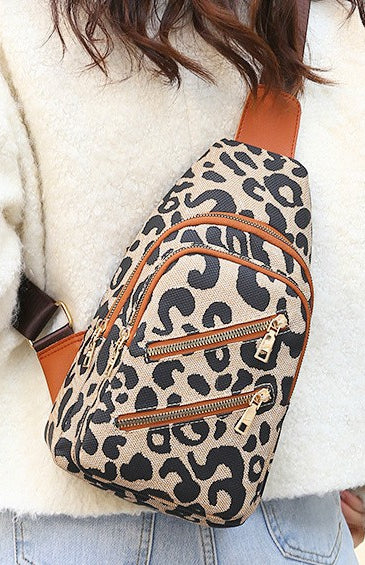 Animal Print Leopard Sling Crossbody Bag Dani & Em