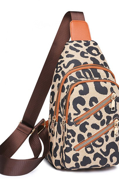 Animal Print Leopard Sling Crossbody Bag Dani & Em