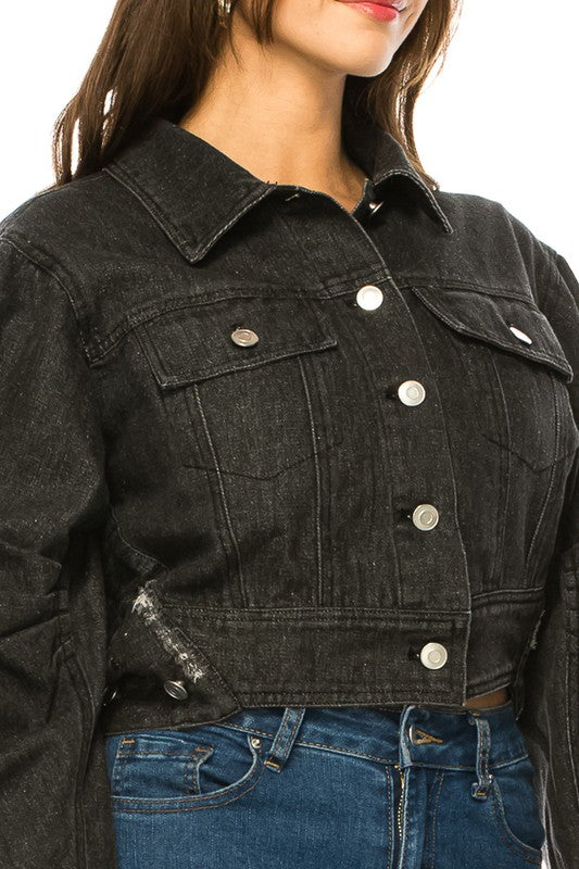 Women's Washed Denim Jacket Annva USA