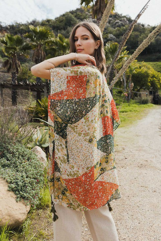 Allover Floral Print Kimono Leto Accessories