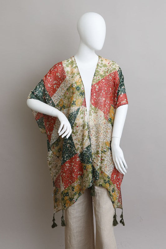 Allover Floral Print Kimono Leto Accessories