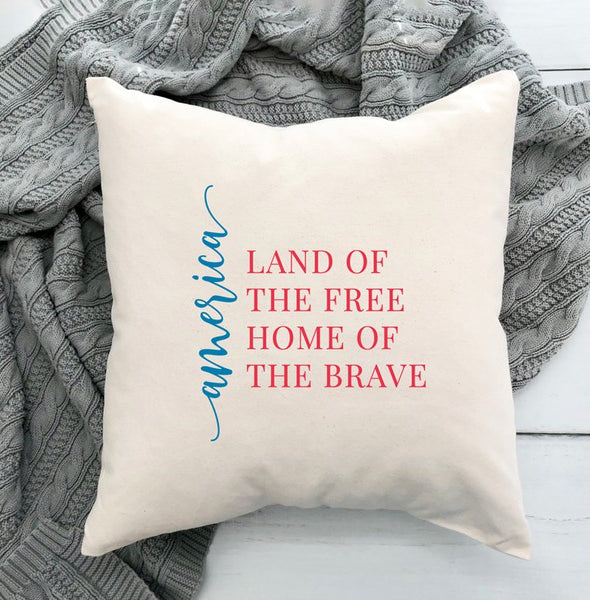 America Land of the Free Pillow Cover City Creek Prints
