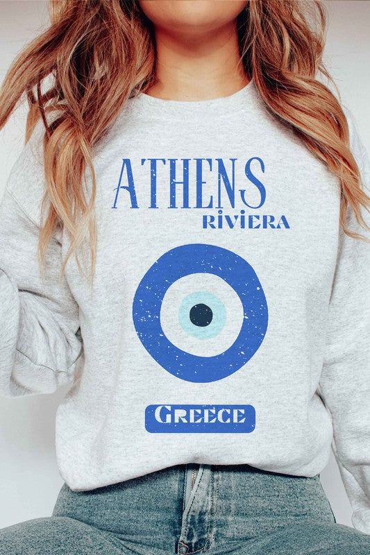 ATHENS RIVIERA GREECE GRAPHIC SWEATSHIRT BLUME AND CO.