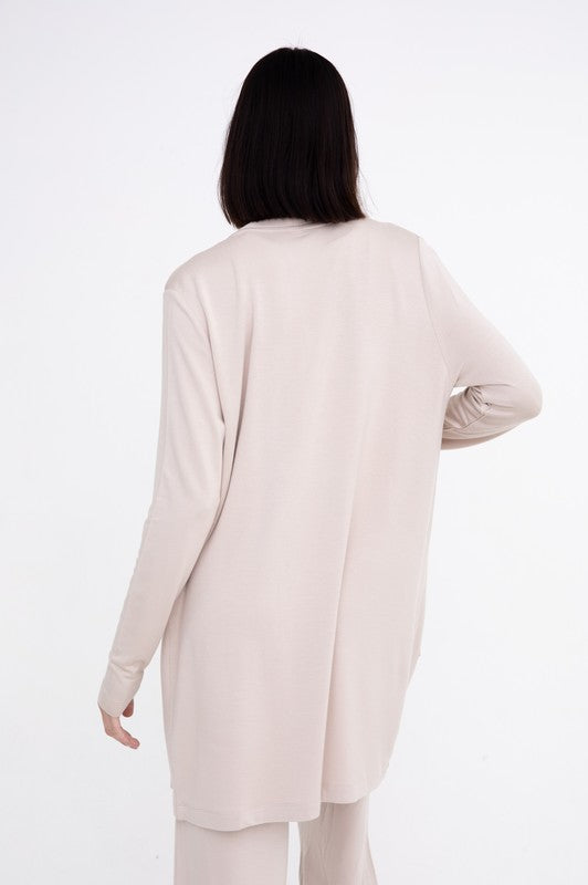 Lounge Open-Front Terry Cardigan Mono B