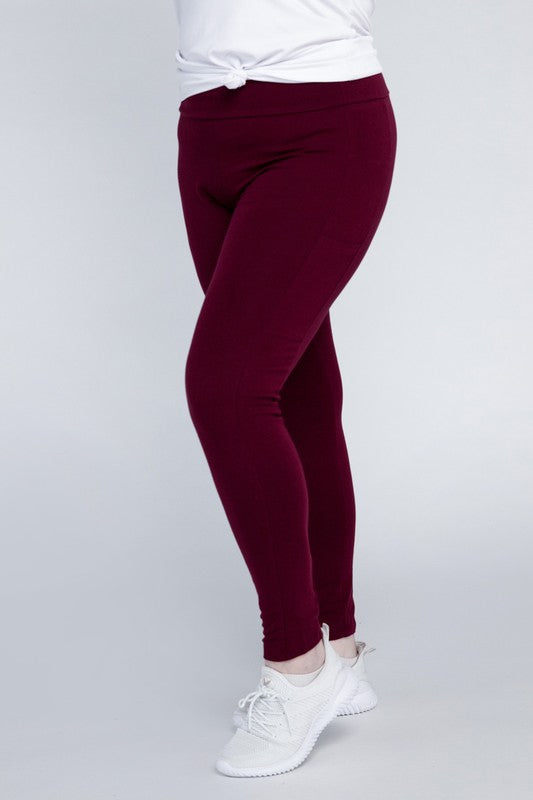 Plus Everyday Leggings with Pockets Ambiance Apparel