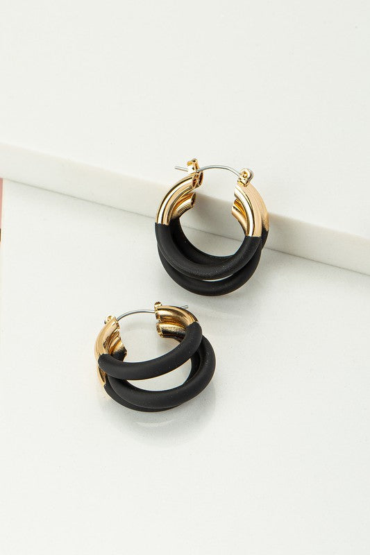 Triple layer tube hoop earrings with enamelcoating LA3accessories