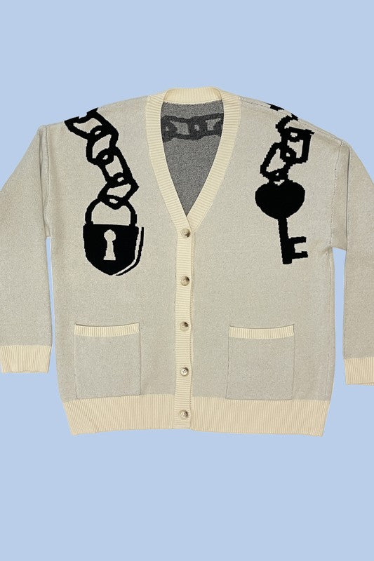 Lock and key chain cardigan Miss Sparkling