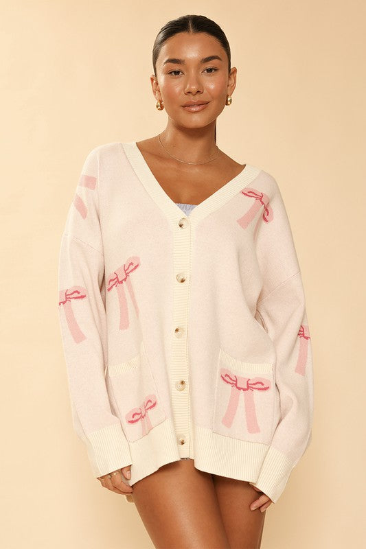 All over bow knit cardigan Miss Sparkling