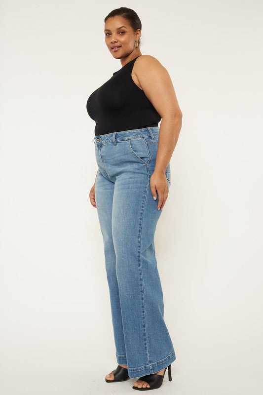 Plus High Rise Trouser Wide Leg Jeans Kan Can USA