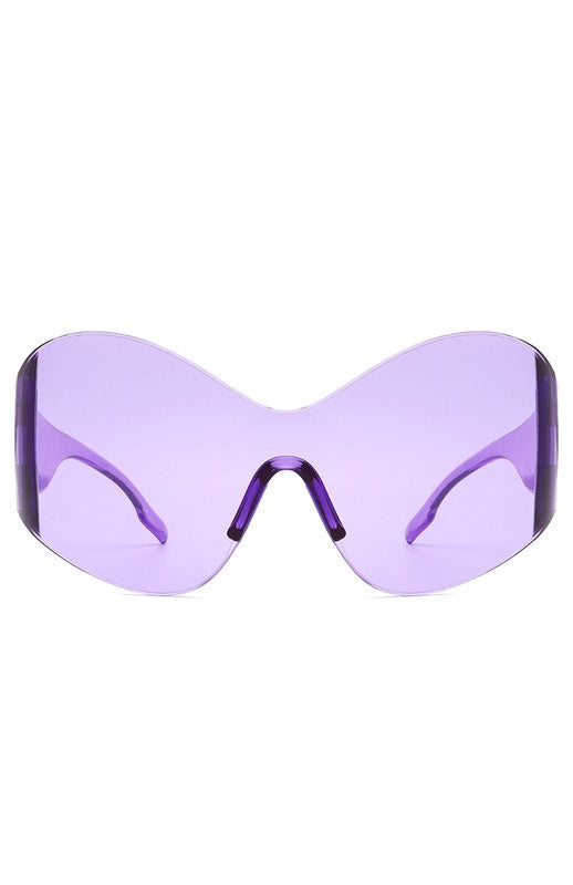 Fashion Rimless Oversized Wraparound Sunglasses Cramilo Eyewear