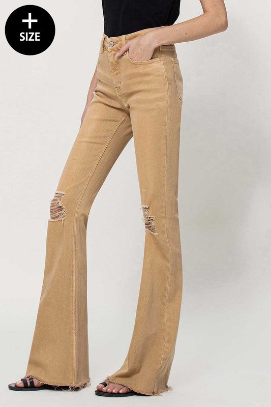 Plus Size High Rise Flare Jeans VERVET by Flying Monkey