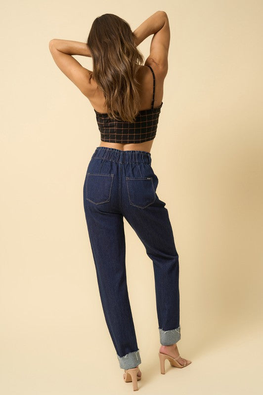 Super High Rise Roll Up Slouch Jeans Denim Lab USA