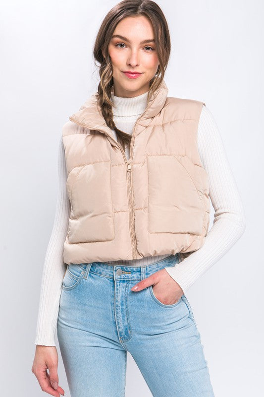 Puffer Vest With Pockets Love Tree
