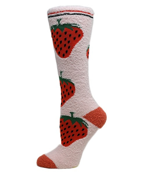 Berry - Women's fuzzy crew socks Oooh Yeah Socks