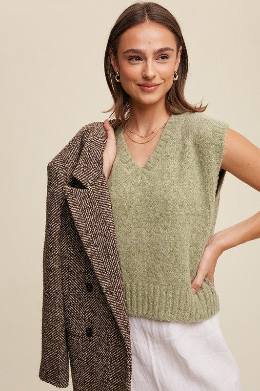Soft Touch Cropped Knit Vest Listicle