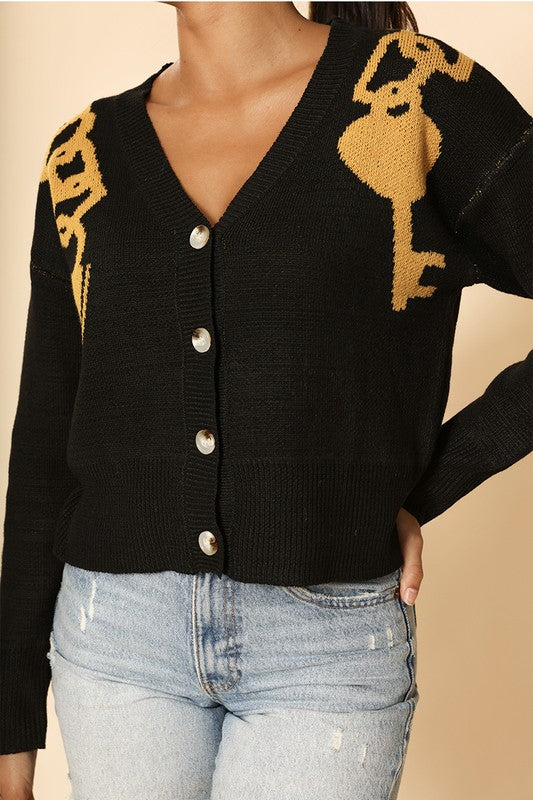 Lock and key cropped cardigan Miss Sparkling