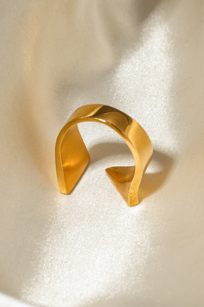 Stainless Steel Asymmetrical Open Ring Trendsi